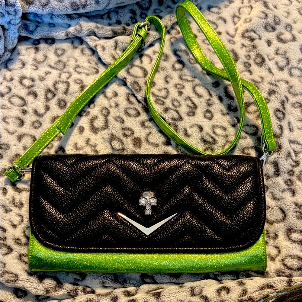 Lux de Ville Green Sparkly Vinyl Crossbody